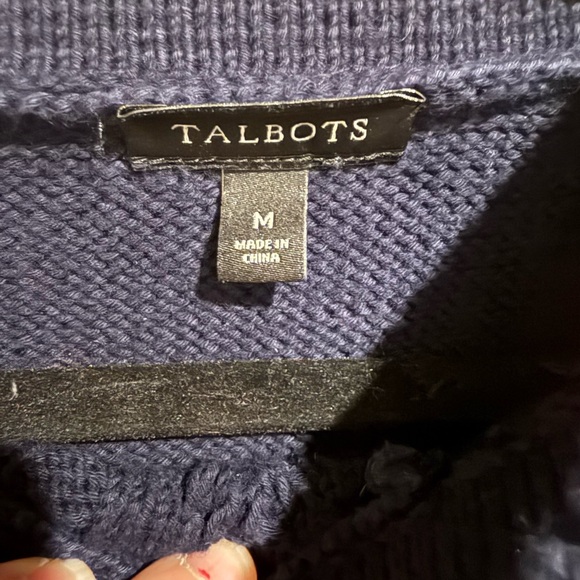 Navy Cable Knit Women's Sweater - Picture 2 of 6